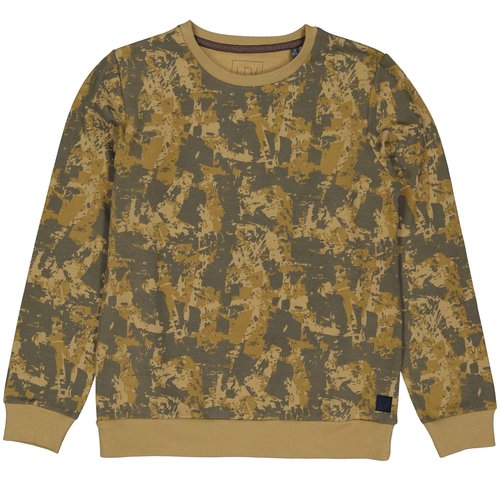 LEVV Levv jongens sweater Ries aop Grunge Sand Stone