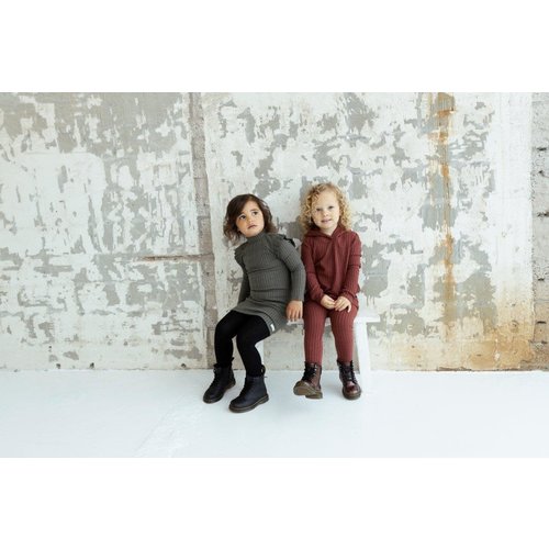 Daily7 Daily7 meisjes rib legging Wine Red