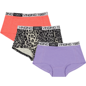 Vingino Vingino meiden ondergoed 3-pack boxers Animal Deep Black