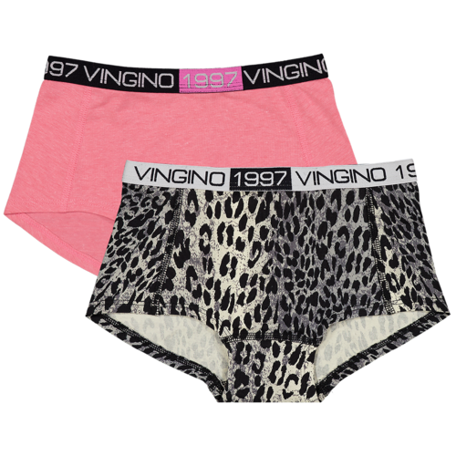 Vingino Vingino meiden ondergoed 2-pack boxers Animal Deep Black Vingino Vingino meiden ondergoed 2-pack boxers Animal Deep Black