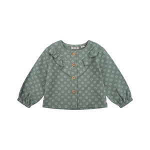 Daily7 Daily7 newborn baby meisjes katoenen shirt met print Green Sea