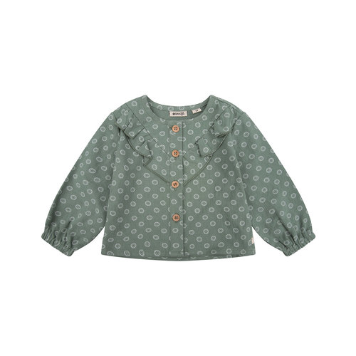 Daily7 Daily7 newborn baby meisjes katoenen shirt met print Green Sea