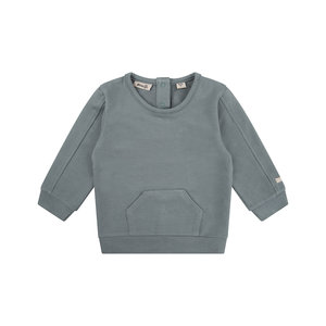 Daily7 Daily7 newborn baby jongens sweater met kangaroozak Stone Green