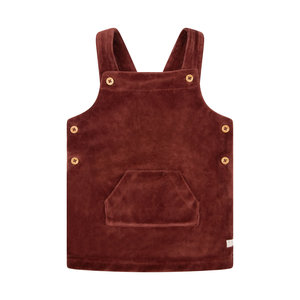 Daily7 Daily7 newborn baby meisjes velvet jurk Rusty Brown