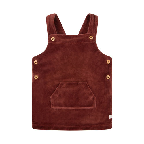 Daily7 Daily7 newborn baby meisjes velvet jurk Rusty Brown