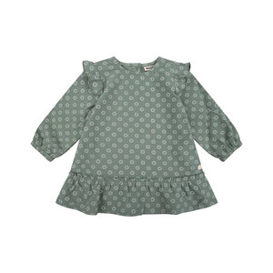 Daily7 Daily7 newborn baby meisjes geweven jurk met print Green Sea