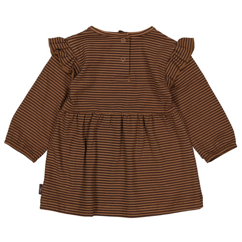 LEVV Levv newborn baby meisjes jurk Candis aop Brown Dusty Stripe