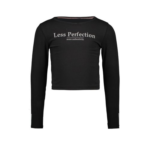 B.Nosy B.Nosy meisjes crop shirt Less Perfection Black B.Nosy B.Nosy meisjes crop shirt Less Perfection Black