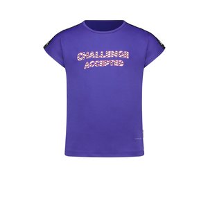 B.Nosy B.Nosy meisjes t-shirt Challenge Accepted met Mesh Backside Deep Purple
