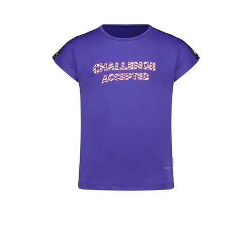 B.Nosy B.Nosy meisjes t-shirt Challenge Accepted met Mesh Backside Deep Purple