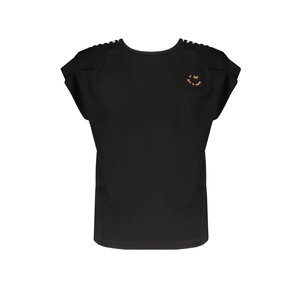 NoBell NoBell meiden t-shirt met strepen op de rug Kuy Jet Black