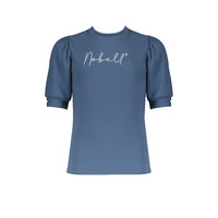 NoBell meiden t-shirt met pofmouwtjes Kyra Blue Fog