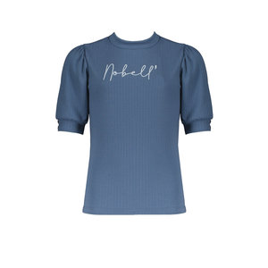 NoBell NoBell meiden t-shirt met pofmouwtjes Kyra Blue Fog