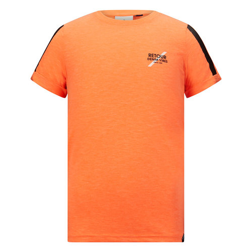 RETOUR Retour jongens t-shirt Italo New Neon Orange RETOUR Retour jongens t-shirt Italo New Neon Orange