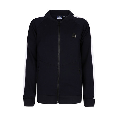 Indian Blue Jeans Indian Blue jongens vest met bies en logo op de mouwen Navy Indian Blue Jeans Indian Blue jongens vest met bies en logo op de mouwen Navy