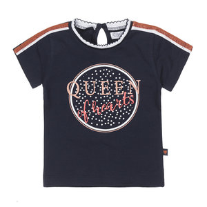 Dirkje Dirkje baby meisjes t-shirt Queen of Hearts Navy