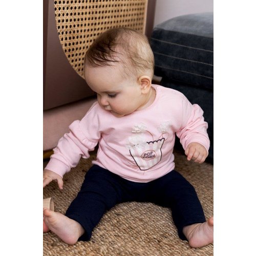 Dirkje Dirkje baby meisjes joggingbroek met hartje Navy