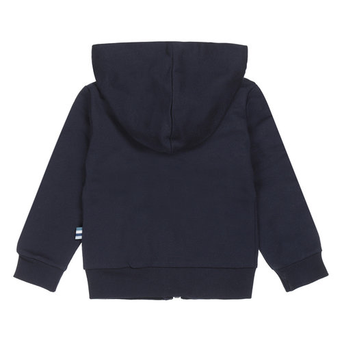 Dirkje Dirkje baby jongens vest met colorblock bies Navy