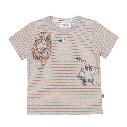 Dirkje Dirkje baby jongens gestreept t-shirt Oh Wow! Grey