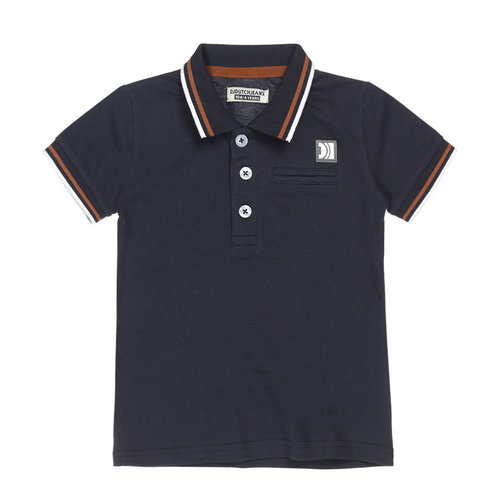 DJ Dutchjeans DJ Dutch jongens polo t-shirt met colorblock boord en kraag Navy