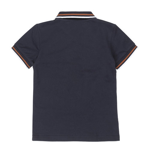 DJ Dutchjeans DJ Dutch jongens polo t-shirt met colorblock boord en kraag Navy