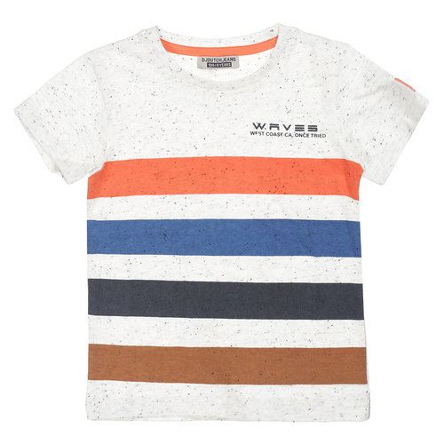 DJ Dutchjeans DJ Dutch jongens t-shirt met gekleurde strepen Waves Off White DJ Dutchjeans DJ Dutch jongens t-shirt met gekleurde strepen Waves Off White