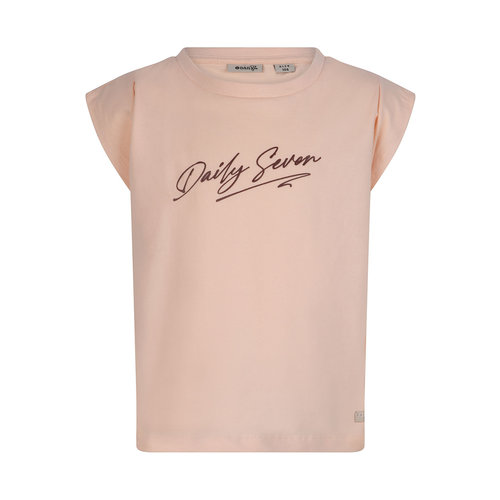 Daily7 Daily7 meisjes t-shirt met logoprint Pale Blush