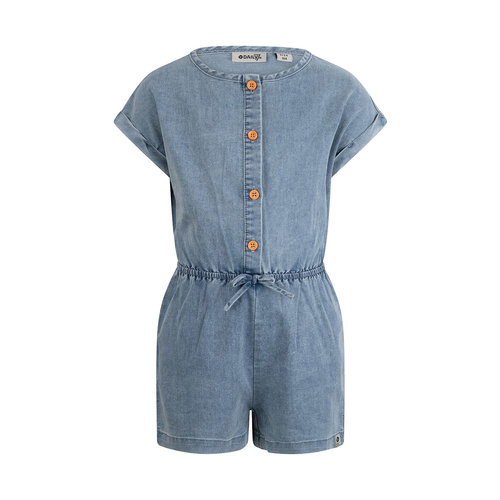 Daily7 Daily7 meisjes korte mouwen jumpsuit Denim Medium Blue