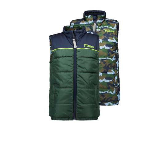 TYGO & vito TYGO & vito jongens reversible bodywarmer camouflage Army TYGO & vito TYGO & vito jongens reversible bodywarmer camouflage Army