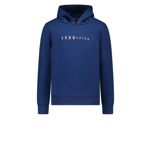 TYGO & vito TYGO & vito jongens hoodie met geborduurd logo Sporty Blue TYGO & vito TYGO & vito jongens hoodie met geborduurd logo Sporty Blue