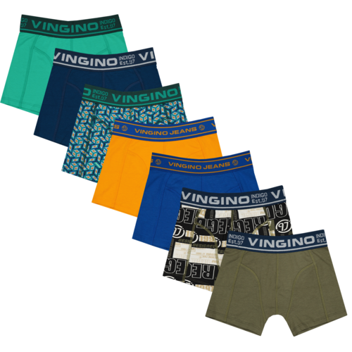 Vingino Vingino jongens ondergoed 7-pack boxers Funky Aqua Green