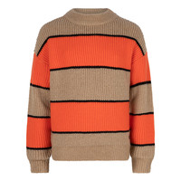 Indian Blue meiden gebreide sweater Striped Orange Red