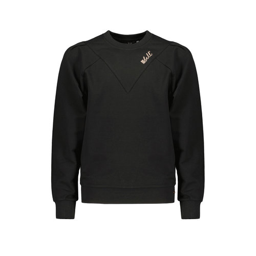 NoBell NoBell meiden sweater Kimo met V shaped detail Jet Black