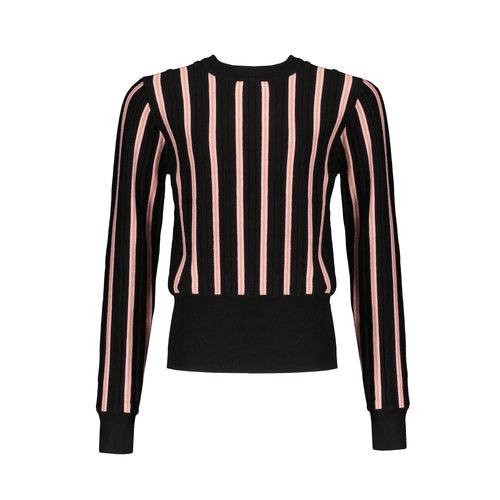 NoBell NoBell meiden gebreide sweater Kamilla vertical striped Lychee