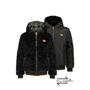 NoBell NoBell meiden reversible winterjas met capuchon Jet Black