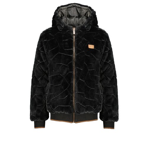 NoBell NoBell meiden reversible winterjas met capuchon Jet Black