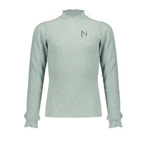 NoBell NoBell meiden gemêleerde rib shirt Kooka Minty Grey