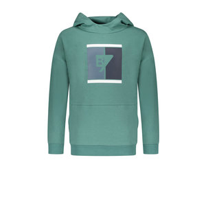 Bellaire Bellaire jongens hoodie met vierkant logo op de voorkant Deep Sea