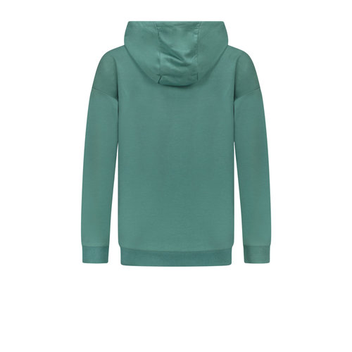 Bellaire Bellaire jongens hoodie met vierkant logo op de voorkant Deep Sea