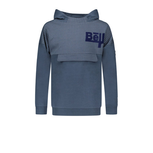 Bellaire Bellaire jongens hoodie met fake pocket en aop Midnight Navy