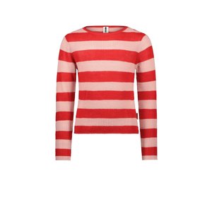 B.Nosy B.Nosy meisjes gebreide shirt Stripe Scarlet Red