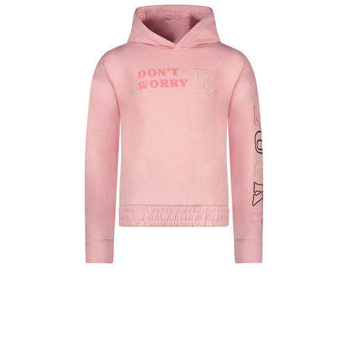 B.Nosy B.Nosy meisjes hoodie met geborduurd B.Lucky Coral Blush