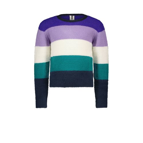 B.Nosy B.Nosy meisjes gebreide sweater Stripes Deep Purple