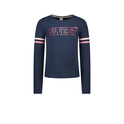 B.Nosy B.Nosy meisjes shirt Sweet met strepen op de mouwen Navy