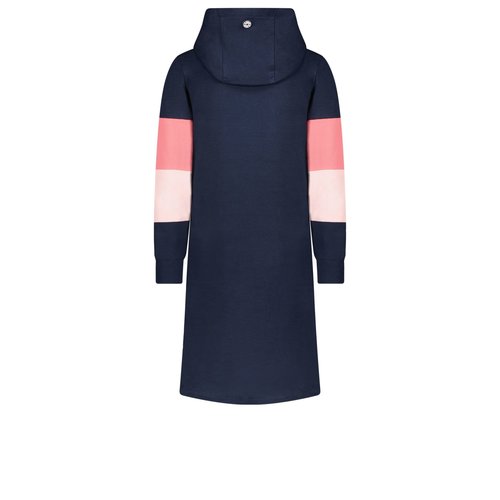 B.Nosy B.Nosy meisjes jurk met capuchon colorblock Navy