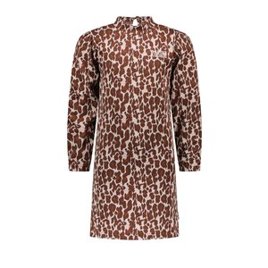 B.Nosy B.Nosy meisjes jurk met puffy schouders Jacquard Lucky Leopard