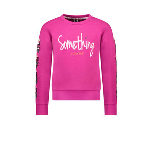 B.Nosy B.Nosy meisjes sweater met pailletten op de mouwen Festival Fuchsia