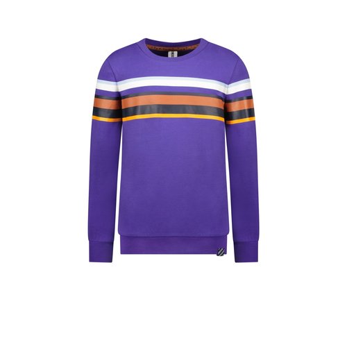 B.Nosy B.Nosy jongens sweater horizontale colorblock stripes Deep Purple