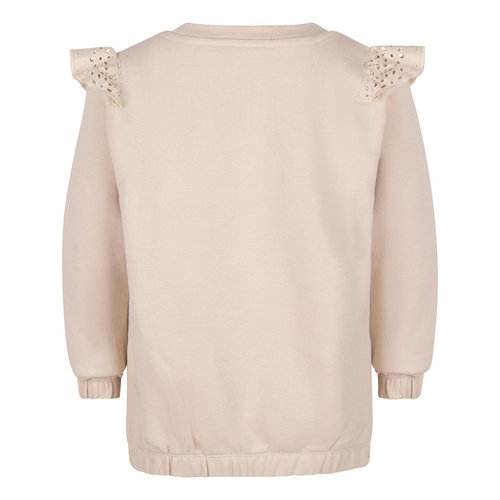 Daily7 Daily7 meisjes sweater Broderie Ruffle Ivory Cream