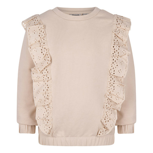 Daily7 Daily7 meisjes sweater Broderie Ruffle Ivory Cream